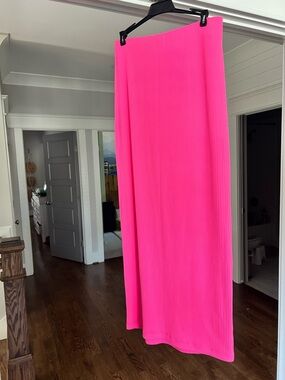 Show Me Your MuMu Neon Pink Ribbed Maxi Skirt